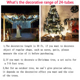 Kwaiffeo Christmas Lights Outdoor, 24 Tubes(Equivalent to 3 Sets of 8-Tubes) Meteor Shower Light Snow Falling Icicle Lights for Xmas Tree Halloween Decoration Wedding Party Window, UL Plug, White