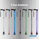 REHAND Walking Cane - Foldable, Adjustable, Collapsible Walking Canes for Men & Women, Heavy Duty All Terrain Tip, with Travel Bag | Walking Sticks for Seniors & Adults (Natural Black)