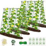 2 Pack Cucumber Trellis 48" L x 48" H, A-Frame Garden Trellis for Climbing Plants Outdoor, Vegetable Trellis for Raised Bed, Support for Squash Pea Zucchini Grape Flowers Tomato