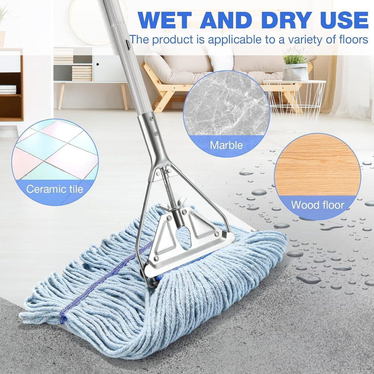 SOBONNE 59" Commercial Mop Handle Heavy Duty