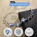Leafael Infinity Love Heart Gift Bracelet for Women, March & December Birthstone Crystal, Light Sapphire Blue, Silver Tone Birthday Jewelry for Her, Mom, and Wife, 7-inch Chain and 2-inch Extender