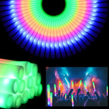 GDHZWTMY 36 Pcs LED Foam Glow Sticks Bulk,Glow in The Dark Party Supplies，Foam Light Up Sticks 3 Modes of Color Flashing for Birthday,Wedding,Raves,Carnival,Halloween Christmas,New Year,Concert