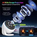 Galaxy Projector for Bedroom, HD Image Star Projector Galaxy Light Adjustable Knob, 13 Film Discs Planetarium Projector for Kids, 360° Rotating 1/2h Timer Simple 3-Button Control Black&White