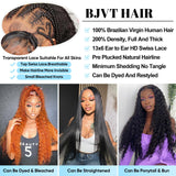 BJVT 30 Inch 13X6 Lace Front Wigs Human Hair 200 Density Deep Wave Lace Front Wigs Human Hair Pre Plucked Deep Curly Glueless Wigs Human Hair for Women