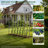 Anleolife 5.2x6ft Galvanized Vertical Panel Trellis, Raised Beds and Vines