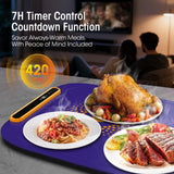 Warming Mat for Food, Extra Large, Food Warming Mat for Countertop, Food Warmer Mat with AI 7 Temperature Settings, Child Lock, Raised Feet Protects Table, Fast 8s Heating,Parties,Buffets,Daily Use