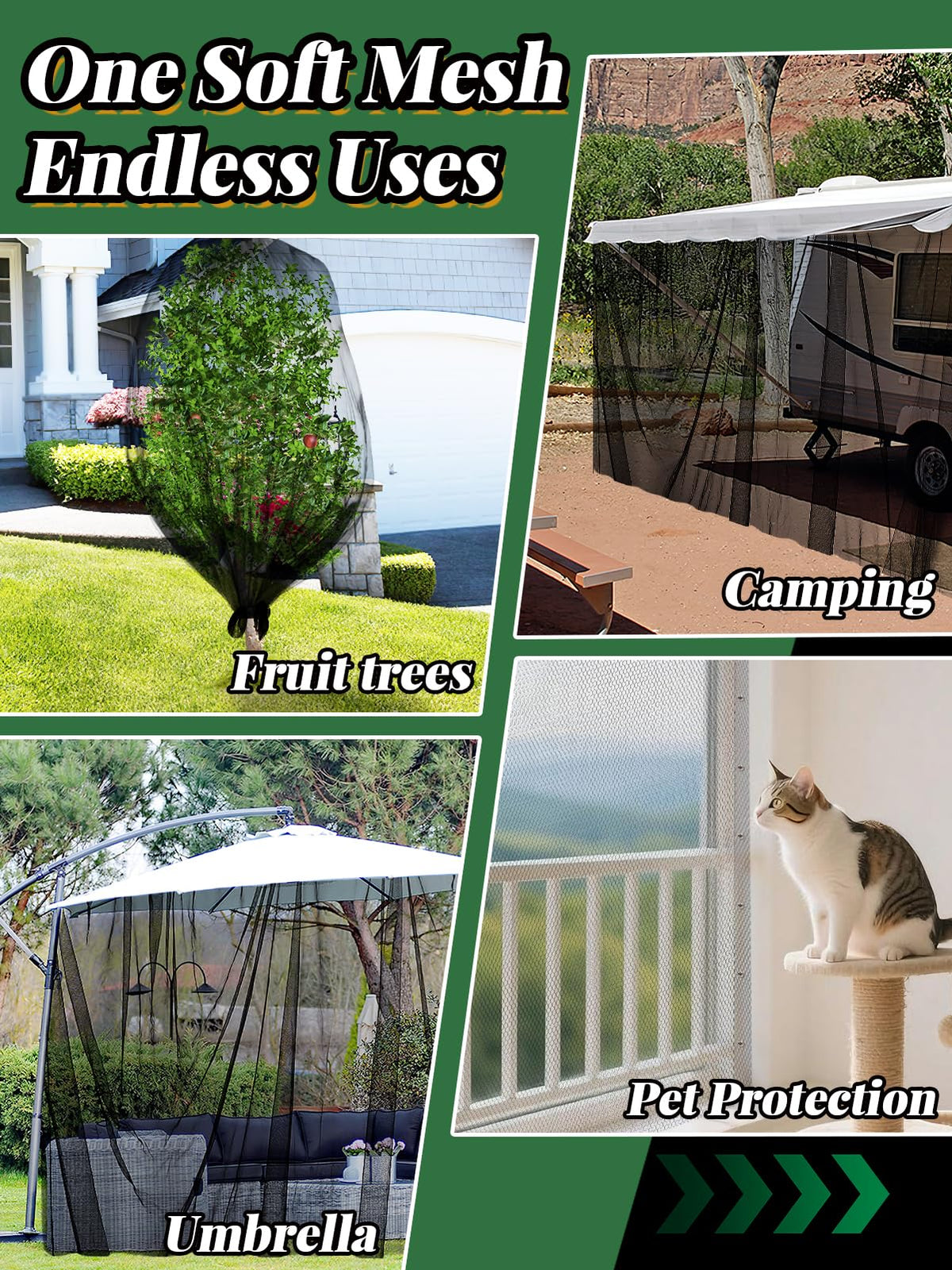 2Pcs 13x10ft Ultra-fine Mesh Mosquito Net, for Halloween Black Gauze Cloth