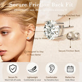 Impalsory 1CT Moissanite Stud Earrings for Women and Men, 6.5mm, 4 Prong