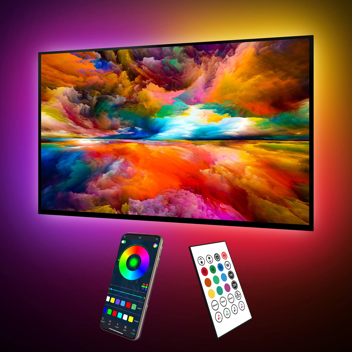 maylit 18ft ICRGB TV LED Backlight for 75-85in TVs