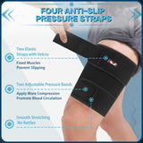 Hiball Adjustable Thigh Brace, Hamstring Compression Wrap, Thigh Compression Sleeve, Quad and Upper Leg Brace for Men & Women