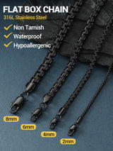 PROSTEEL Punk Jewelry Link Chain Black Necklace Neck Chain 6mm 20inch Gothic Men Cool Chains Mens Necklace
