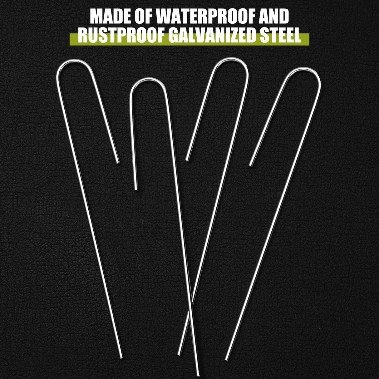 Pelopy 200 Pcs 1/2" Irrigation Drip Tubing Stakes 5 in J-Shaped Landscape Staples Garden Drip Line Stakes Soaker Hose Pins for Lawn Plant Yard Fence Ground Drips Systems, Sliver