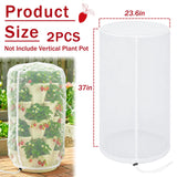 Warmfarm 2 Pcs Vertical Plant Pot Insect Netting,5-Tier Stackable Planter Garden Net Cover for Strawberry, Planter Pot Protection Mesh with Drawstring for Strawberry Herb Vegetable Flower Fruit