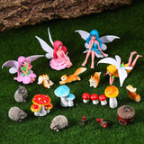 GGSTDDUP 20Pcs Fairy Garden Accessories, Miniature Garden Ornaments Landscape Decorations Mini Fairy Figures Animal Plant Set for DIY Terrarium Potted Plants Dollhouse Desk Decor