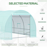 Outsunny 20' x 10' x 7' Walk-in Tunnel Greenhouse with Zippered Door & 8 Mesh Windows, Large Garden Green House Kit, Galvanized Steel Frame, Green