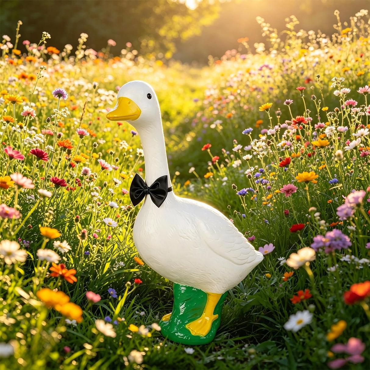 Stentec 23 Inch White Large Goose Garden Statue, Plastic Geese Figurine with Posable Adjustable Neck Design, Weatherproof for Yard Art Lawn Patio Porch Farmhouse Indoor Outdoor Home Decor