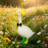 Stentec 23 Inch White Large Goose Garden Statue, Plastic Geese Figurine with Posable Adjustable Neck Design, Weatherproof for Yard Art Lawn Patio Porch Farmhouse Indoor Outdoor Home Decor