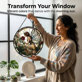 Birthday Gifts for Women - Butterfly Flower Fairy Faux Stained Glass Window Hanging Sun Catcher for Door Garden Acrylic Home Decor Mother's Day for Mom Nana Friend Grandma Wife 6.3"