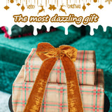3 Roll Christmas Silk Velvet Vintage Wrapping Ribbon, Raw Edge Fringe Ribbon for Xmas Bow Wreath Wrapping Floral Bouquets - 9 Yards (Apricot, Khaki, Brown, 2'' Width)