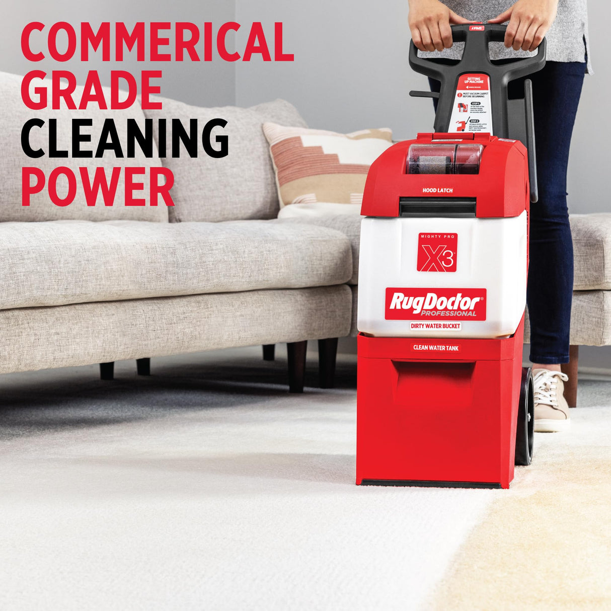 Rug Doctor Mighty Pro X3 Commercial Carpet Cleaner with Oxy Cleaner Pack