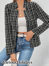 Mina Self Cardigan Sweaters Sweater Blazer Jacket For Women 2025 Black Winter Womens Velvet Blazers Christmas Party Nye New Years Eve Clothes Outfits Cute Ladies Casual Lightweight Women's Jackets