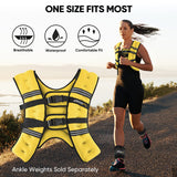 APEXUP Weighted Vest with 5lbs/10lbs/15lbs/20lbs/25lbs/30lbs Weights and Reflective Stripe, Weight Vest Men Women for Workout, Strength Training, Running (Yellow, 15lbs)
