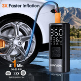 HOVVIDA Tire Inflator Portable Air Compressor, Bike Pump, Air Pump for Car Tires 150PSI with Digital Pressure Gauge, Auto Shut-Off, Fast Inflation, Bike Tire Pump for Car, Motorcycle, Bike, Ball