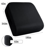 MABOZOO Extra Thick Chair Cushions,Office Chair Booster Seat Cushion to Raise Seat Height for Pain Relief,18 x 16 x 6 inch Non Slip Memory Foam Thick Cushion with Carry Handle（Black）