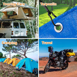 BEXSLE Bungee Cords with Carabiner Hooks Heavy Duty, Outdoor Black Bungee Straps, Strong Industrial Grade Elastic Bungee Rope for Securing Tarps, Luggage, Tents，Bikes, 12in + 24in + 48in，8pcs