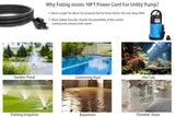 FOTING Sump Pump 1HP Clean/Dirty Submersible Water Pump,4600GPH Utility Pump Thermoplastic Electric Portable Transfer Water Pump for Swimming Pool Pond Basement with 10ft Power Cord,Manual