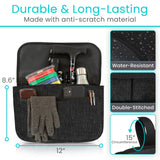 Vive Wheelchair Carry Bag - Arm Rest Pouch for Rollator, Walkers, Power Wheel Chairs and Knee Scooters - Side Storage Organizer for Elderly, Seniors, Adults (Black)