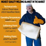Supa Ant Welding Blanket Fireproof (Pack of 2) - Heavy Duty Weld Fire Blanket Tools - Welders Cover for Men Curtain - 6x8in with Gloves - Large Welding Gear for Welder Accessories/Emergency Supplies