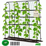 OTOSUNNY 72"x72" Garden Arch Trellis for Climbing Plants, Black