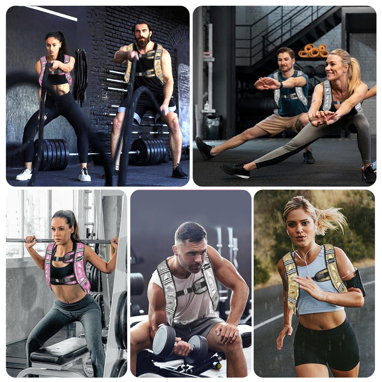 ZUETK Weighted Vest, 6lb/8lb/12lb/16lb Weight Vest with Reflective Stripe, Weighted Vest for Men Women Workout Equipment for Strength Training, Running, Jogging, Fitness, Weight Loss