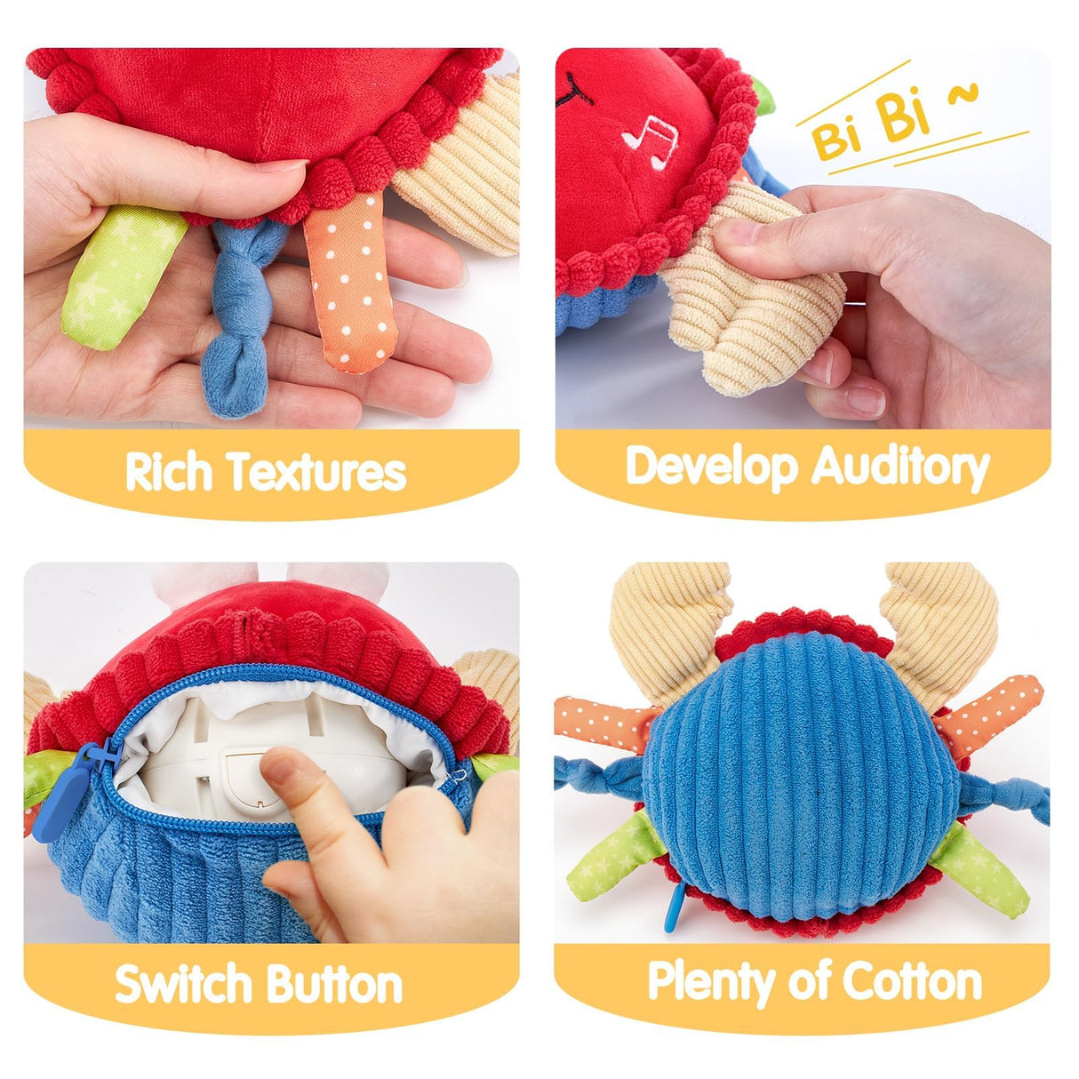 hahaland Baby Toys 6+ 12-18 Months - Crawling Musical Dancing Walking Moving Bouncing Learning Crab Tummy Time Toy Sensory Toddler Toys for 1-3 Year Old Christmas Birthday Gifts Stocking Stuffers