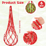 Nuenen 6 Pcs Watermelon Net Melon Hammock Melon Cradle Plant and Garden Supports Pumpkin Support Hanging Bag Protects Watermelons, Honeydew, Squash, Cantaloupes (Red)