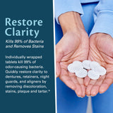 Retainer Cleanser Tablets Cleaner FSA HSA Approved Remove Odors Discoloration Stains and Plaque 2 Month Supply Denture Cleansers Retainers Mouth Guards Denture Bath Mint by M3 Naturals