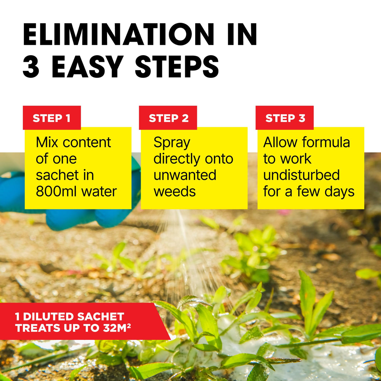 Doff Advanced Concentrated Weedkiller - 6 Sachets for Dilution in Water for Garden Protection – Kills Deep Rooted Weeds from Pathways to Driveways - Long Lasting Weed Control – Strong Weed Killer