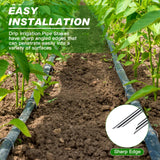 Tandefio 100 Packs Drip Irrigation Tubing Stakes 6 Inch Garden Pins Landscape Staples Securing Pegs Galvanized Lawn Yard U Pegs for Hose, Chicken Wire, Weed Barrier Fabric, Dog Fence