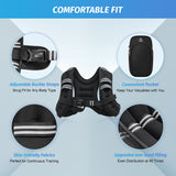 ZELUS Weighted Vest, 6lb - Weight Vest with Reflective Stripe for Workout, Strength Training, Running, Fitness, Muscle Building, Weight Loss, Weightlifting, Black(6 lb)