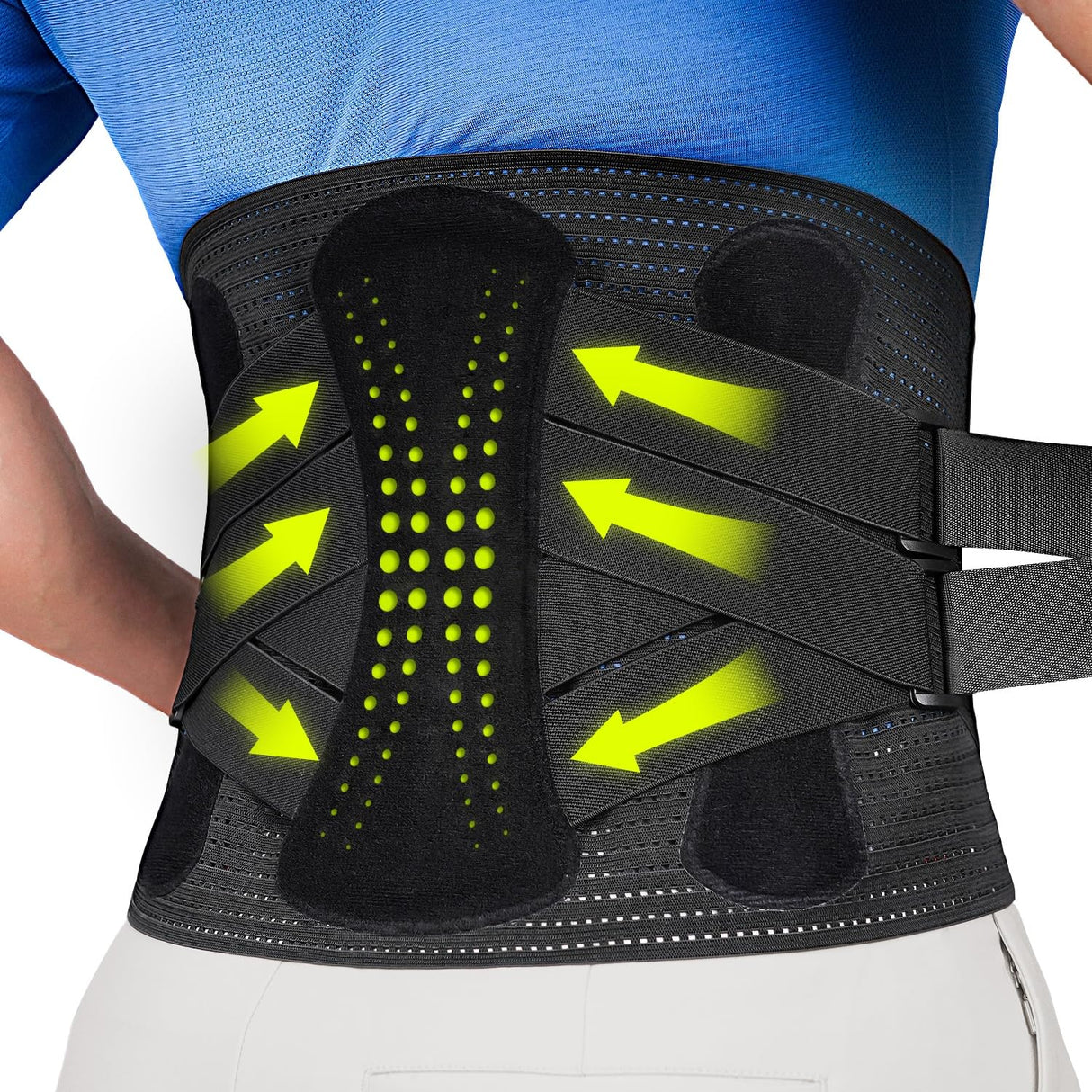 aoFIT Back Brace for Lower Back Pain Relief with 360-Degree Biochemical Hug Support, Back Support Belt for Men and Women, Soft Breathable Fabric Lumbar Support for Herniated Disc, Sciatica L