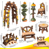 Fairy Garden Accessories, LATTOOK 8PCS Miniature Table and Chairs Set Fairy Garden Furniture Ornaments Kit for Home Outdoor Micro Landscape Decoration