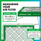 Filterbuy 10x30x1 Air Filter MERV 8 Essential Dust & Allergy Defense (3-Pack), Electrostatic Pleated HVAC AC Furnace Filters Replacement (Actual Size: 9.50 x 29.50 x 0.75)
