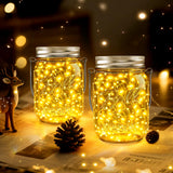 ZNYCYE Mason Jar Solar Lights for Outside, 12 Pack 30 LED Fairy Firefly Lights Mason Jar Solar Lids Outdoor Waterproof String Lights with Hangers(NO JARS) for Patio Garden Yard Lawn Decor - Warm White