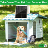 blessny 8" Solar Fan for Outdoor Greenhouse, Chicken Coop, Pet House, Shed Air Circulation Cooling, 25W Solar Powered with 16.4 FT Long Cord, 2010 RPM High Velocity