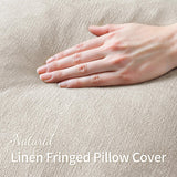 MIULEE Christmas Decorative Throw Pillow Covers Neutral Linen Fringe Fall Throw Pillows Set of 2 Natural Beige Boho Farmhouse Cushion Covers with Tassels for Couch Sofa Bed Home Decor 20x20 Inch