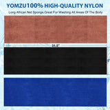 African Net Sponge Exfoliating Bath Sponge Scrubbing Long Rag Wash Shower Body Scrubber - 6 Pieces