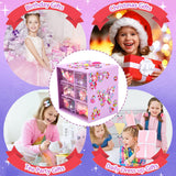 Toddler Girl Toys for Ages 5-7 Littler Girls Jewelry Set,51Pcs Kids Toy for Girls Age 8-10 Clip on Earrings,Princess Toys Adjustable Ring,Girl Toy Age 3 4 5 6-8 Year Old Christmas Birthday Gifts