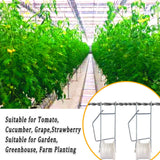 Paradi star 20Pack Tomato Trellis Roller Hooks,Greenhouse Trellising Kit with 100Pcs String Zip Ties for Tomatoes,Vine Twine Crop,Vegetable,Flower