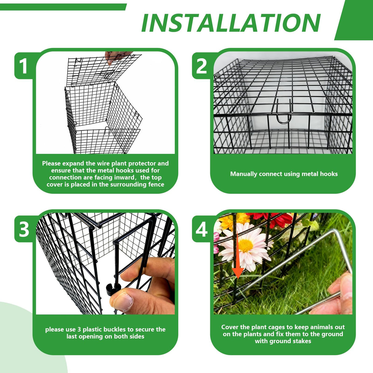 Metal Plant Cages for Outdoor Plants, Garden Cloches for Plants Rustproof